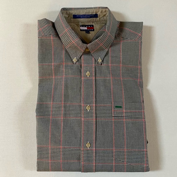 TOMMY HILFIGER Men’s Glen Plaid Shirt, Size Large - Picture 3 of 17